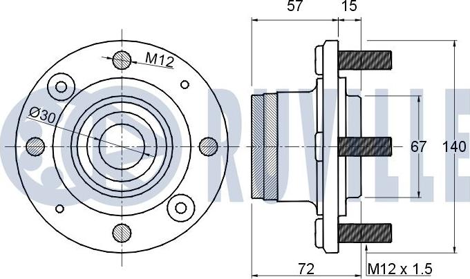 Ruville 220077 - Подшипник ступицы колеса, комплект autospares.lv