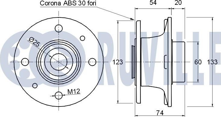 Ruville 220154 - Подшипник ступицы колеса, комплект autospares.lv