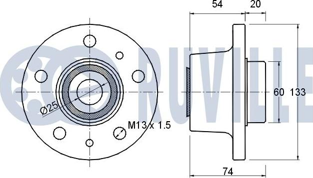 Ruville 220156 - Подшипник ступицы колеса, комплект autospares.lv