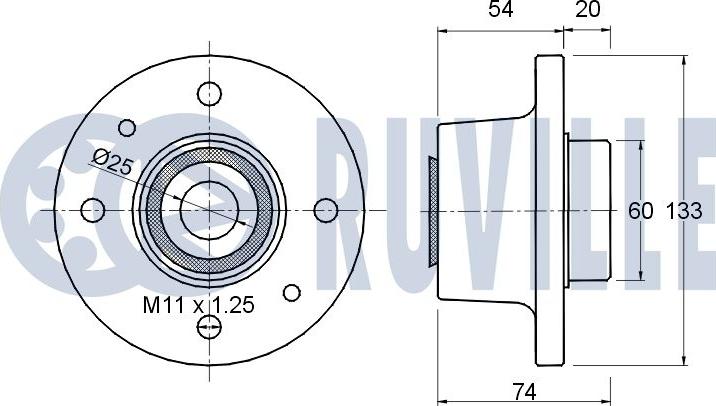 Ruville 220153 - Подшипник ступицы колеса, комплект autospares.lv