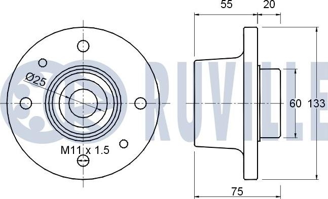 Ruville 220126 - Подшипник ступицы колеса, комплект autospares.lv