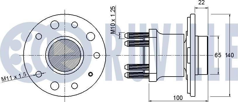 Ruville 220810 - Подшипник ступицы колеса, комплект autospares.lv