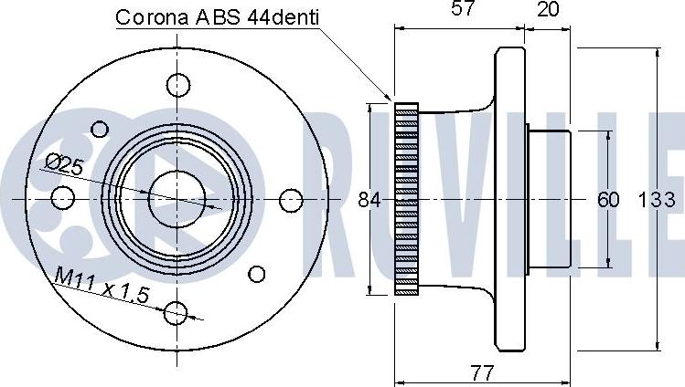 Ruville 220715 - Подшипник ступицы колеса, комплект autospares.lv