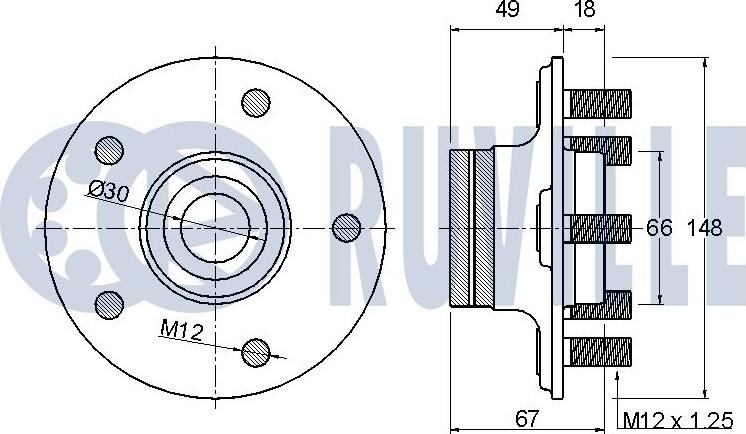 Ruville 220717 - Подшипник ступицы колеса, комплект autospares.lv