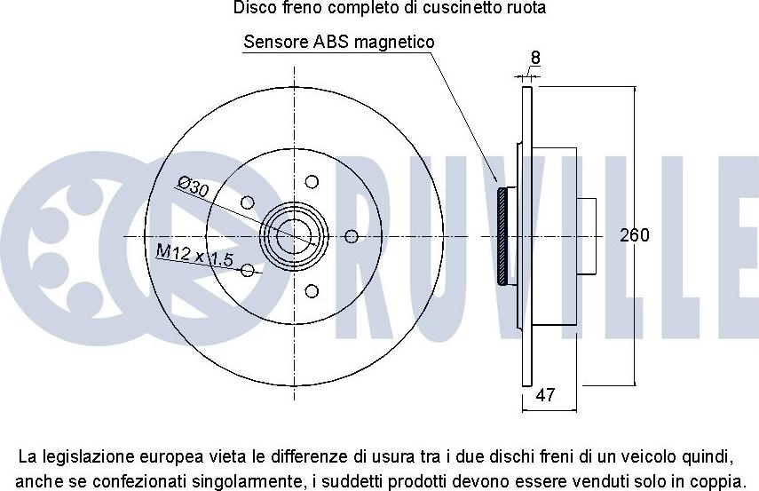 Ruville 221458 - Тормозной диск autospares.lv