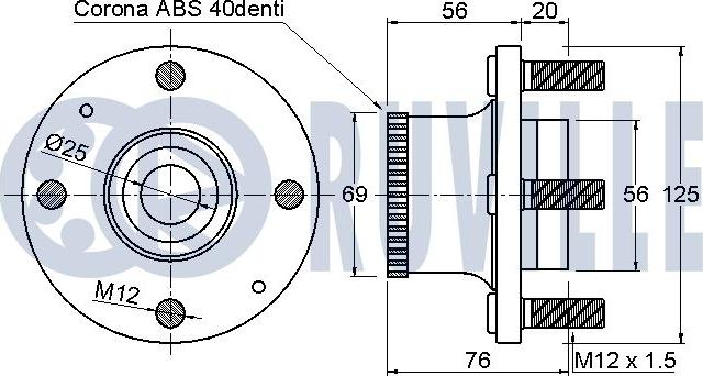 Ruville 221461 - Подшипник ступицы колеса, комплект autospares.lv