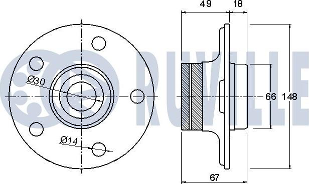 Ruville 221093 - Подшипник ступицы колеса, комплект autospares.lv