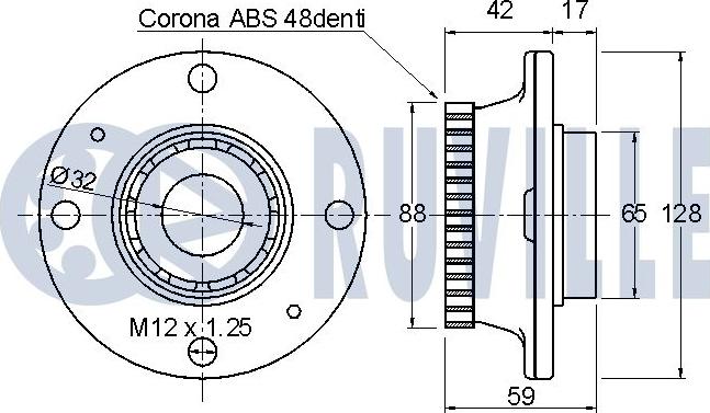 Ruville 221066 - Подшипник ступицы колеса, комплект autospares.lv