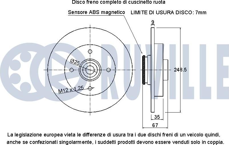 Ruville 221185 - Тормозной диск autospares.lv