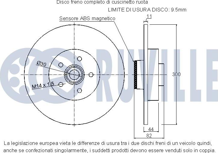 Ruville 221326 - Тормозной диск autospares.lv