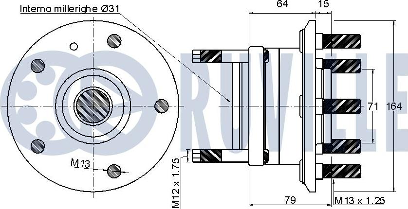 Ruville 221246 - Подшипник ступицы колеса, комплект autospares.lv