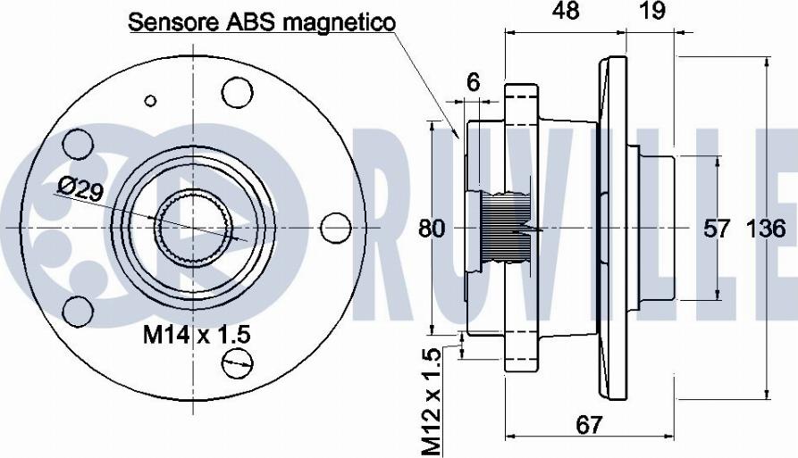 Ruville 221255 - Подшипник ступицы колеса, комплект autospares.lv