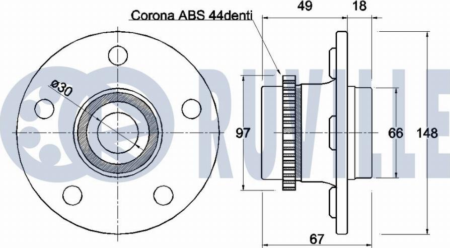 Ruville 221792 - Подшипник ступицы колеса, комплект autospares.lv