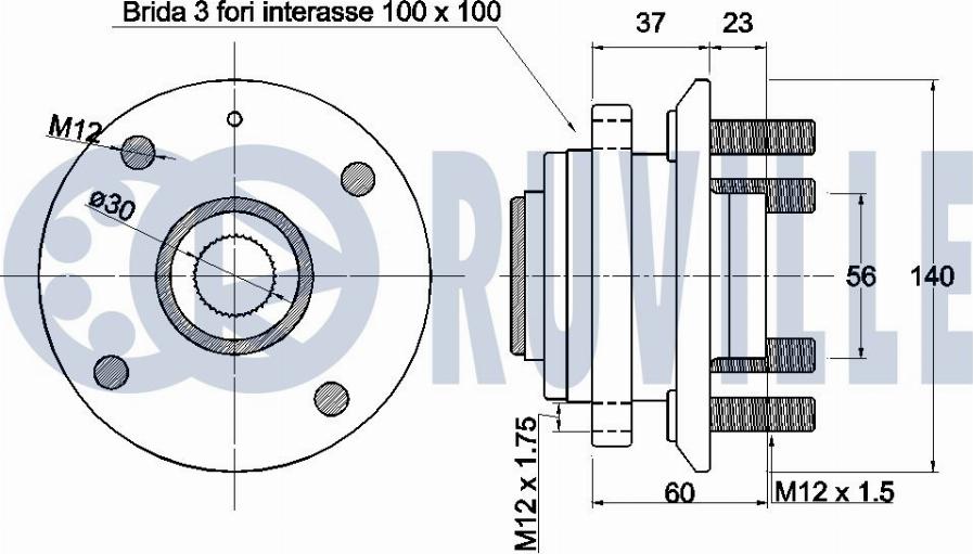 Ruville 221757 - Подшипник ступицы колеса, комплект autospares.lv