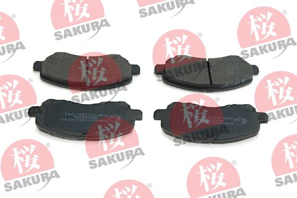SAKURA 600-50-4340 - Тормозные колодки, дисковые, комплект autospares.lv