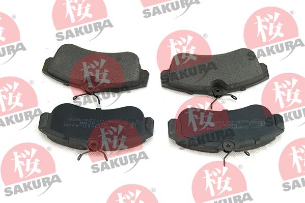 SAKURA 600-10-4100 - Тормозные колодки, дисковые, комплект autospares.lv