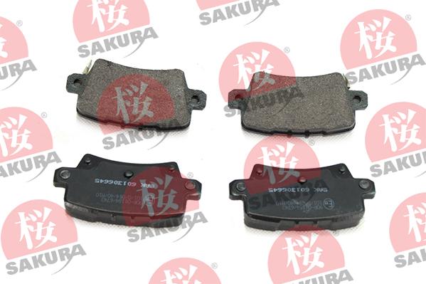 SAKURA 601-40-6645 - Тормозные колодки, дисковые, комплект autospares.lv