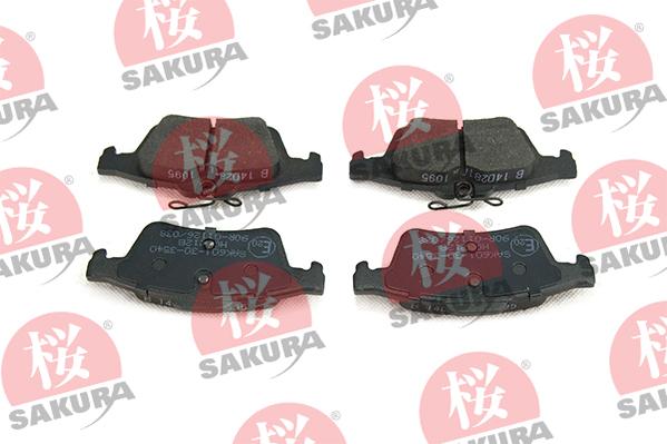 SAKURA 601-30-3540 - Тормозные колодки, дисковые, комплект autospares.lv