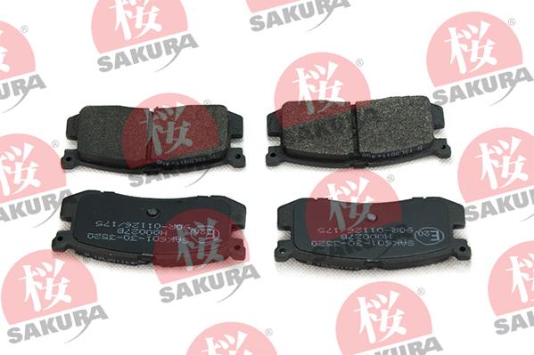 SAKURA 601-30-3520 - Тормозные колодки, дисковые, комплект autospares.lv