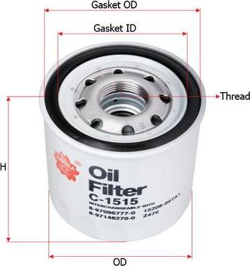 SAKURA Automotive C-1515 - Масляный фильтр autospares.lv