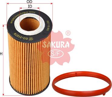 SAKURA Automotive EO-31070 - Масляный фильтр autospares.lv