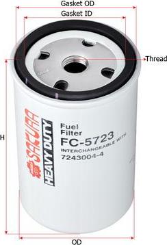 SAKURA Automotive FC-5723 - Топливный фильтр autospares.lv