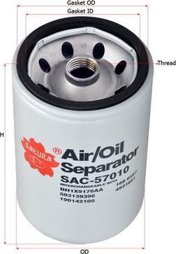 SAKURA Automotive SAC-57010 - Маслосъемный щиток, вентиляция картера autospares.lv