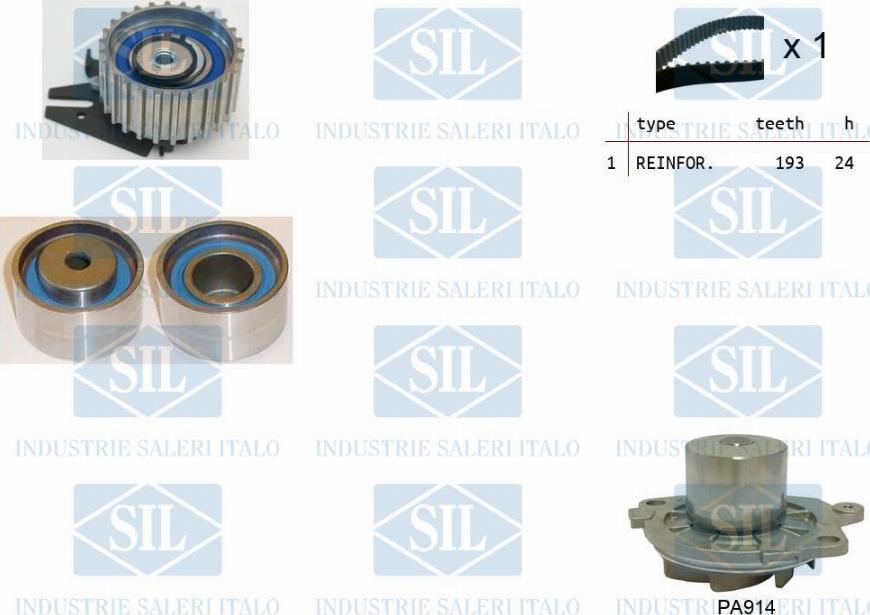 Saleri SIL K4PA922 - Водяной насос + комплект зубчатого ремня ГРМ autospares.lv