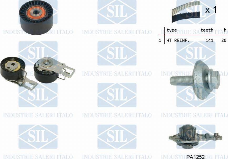 Saleri SIL K5PA1252 - Водяной насос + комплект зубчатого ремня ГРМ autospares.lv