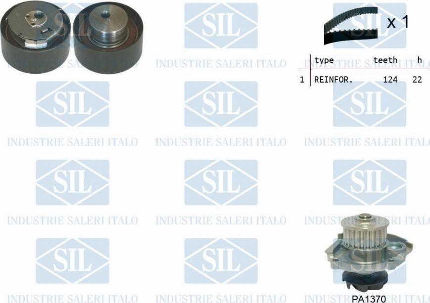 Saleri SIL K1PA913 - Водяной насос + комплект зубчатого ремня ГРМ autospares.lv