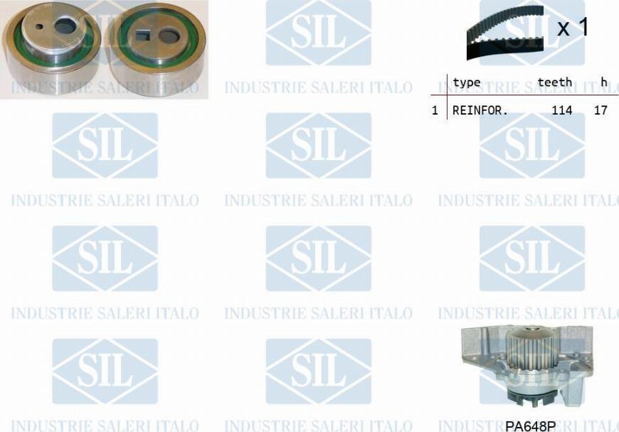 Saleri SIL K1PA648P - Водяной насос + комплект зубчатого ремня ГРМ autospares.lv