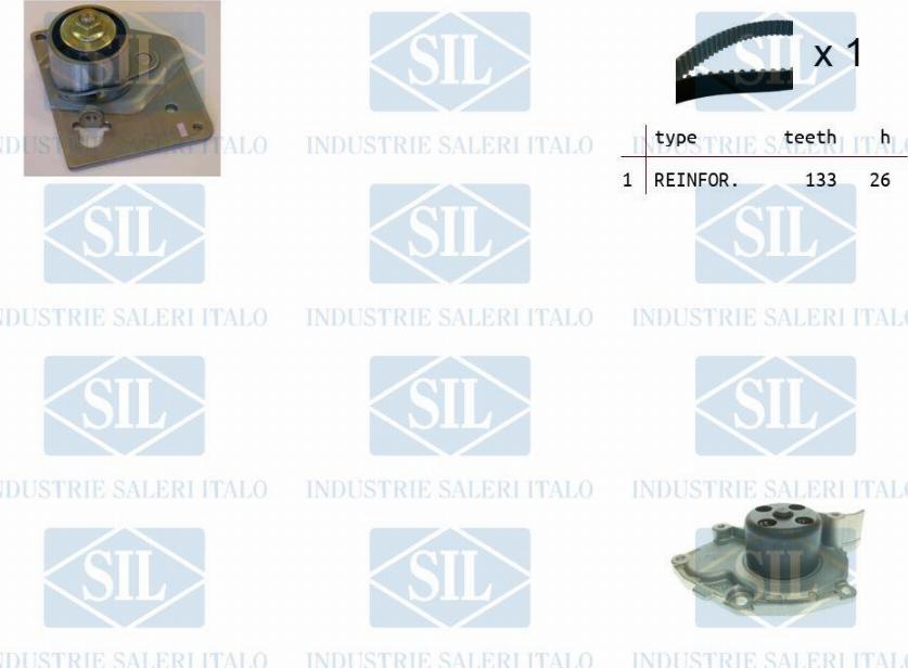 Saleri SIL K1PA1515 - Водяной насос + комплект зубчатого ремня ГРМ autospares.lv