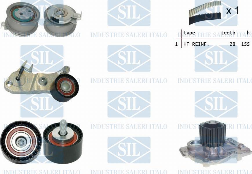 Saleri SIL K1PA1633 - Водяной насос + комплект зубчатого ремня ГРМ autospares.lv