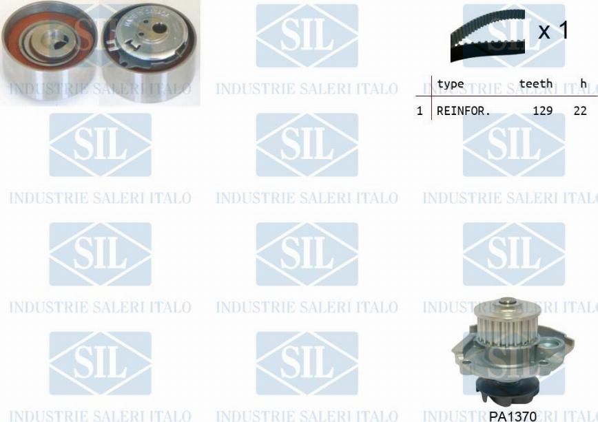 Saleri SIL K2PA913 - Водяной насос + комплект зубчатого ремня ГРМ autospares.lv