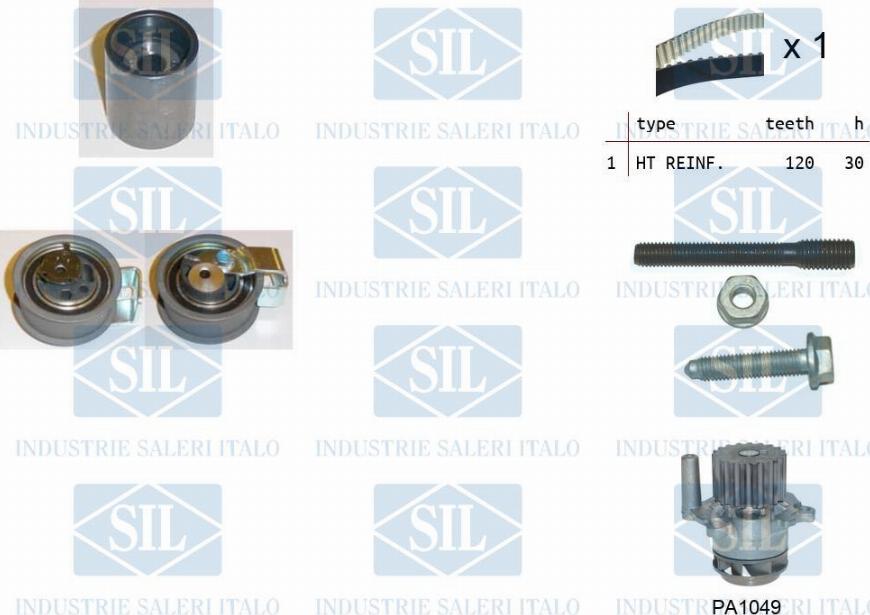 Saleri SIL K2PA1049 - Водяной насос + комплект зубчатого ремня ГРМ autospares.lv