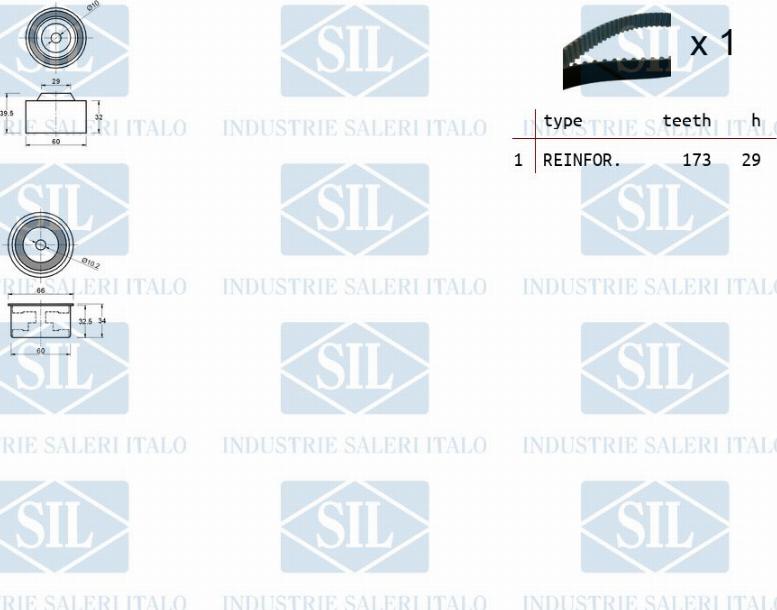 Saleri SIL TK1440 - Комплект зубчатого ремня ГРМ autospares.lv