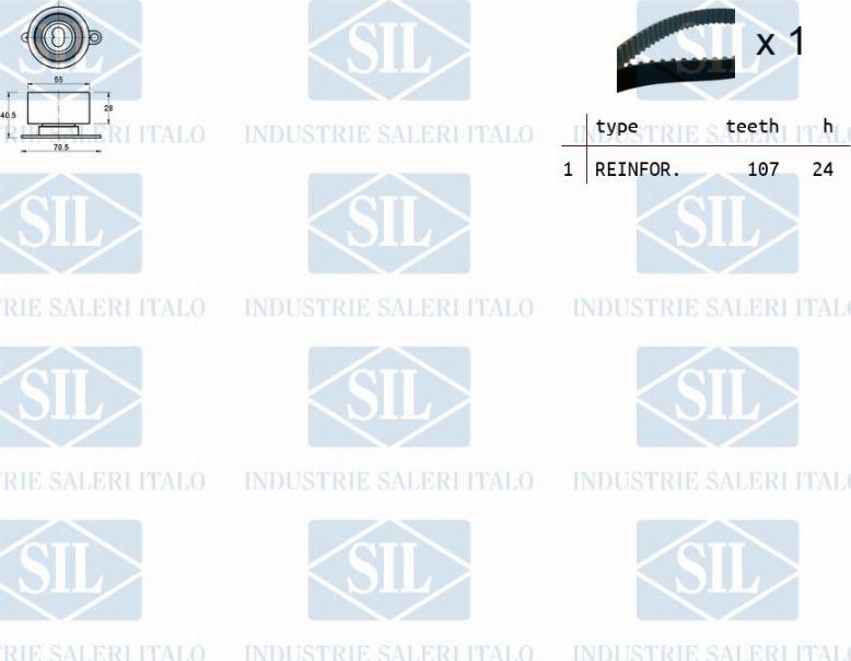 Saleri SIL TK1467 - Комплект зубчатого ремня ГРМ autospares.lv