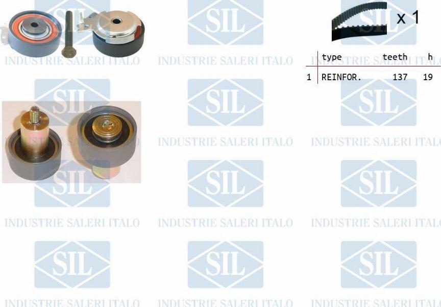 Saleri SIL TK1486 - Комплект зубчатого ремня ГРМ autospares.lv