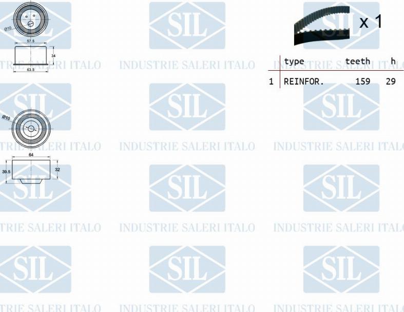 Saleri SIL TK1434 - Комплект зубчатого ремня ГРМ autospares.lv