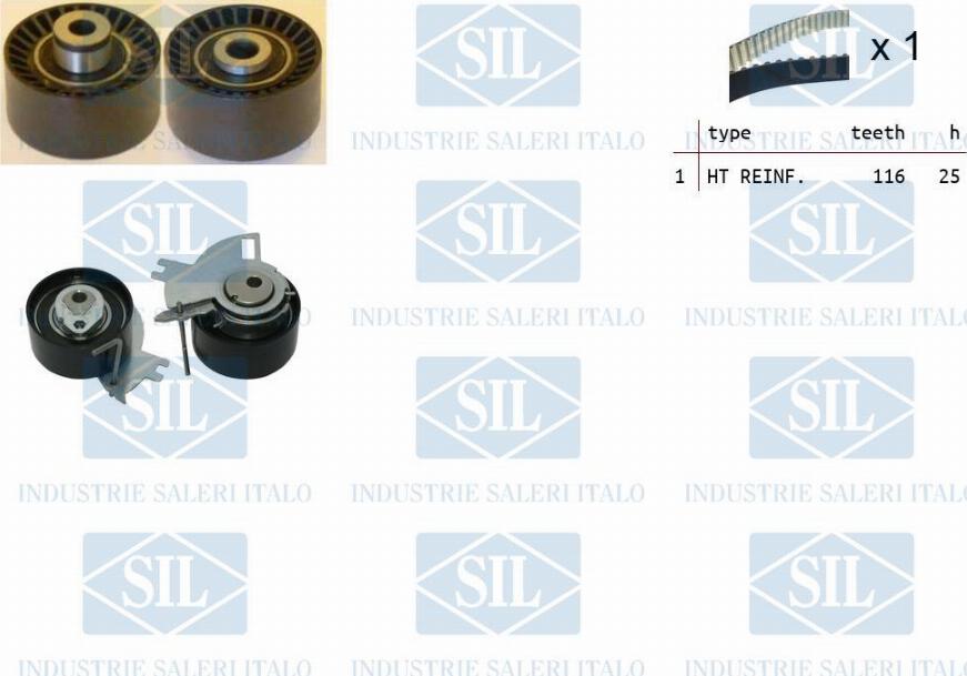 Saleri SIL TK1427 - Комплект зубчатого ремня ГРМ autospares.lv