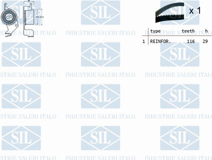 Saleri SIL TK1474 - Комплект зубчатого ремня ГРМ autospares.lv