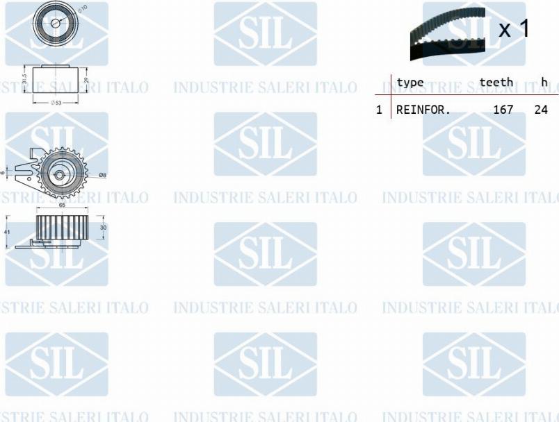 Saleri SIL TK1094 - Комплект зубчатого ремня ГРМ autospares.lv