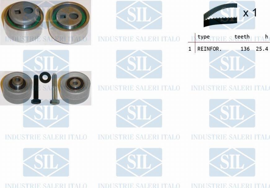 Saleri SIL TK1093 - Комплект зубчатого ремня ГРМ autospares.lv