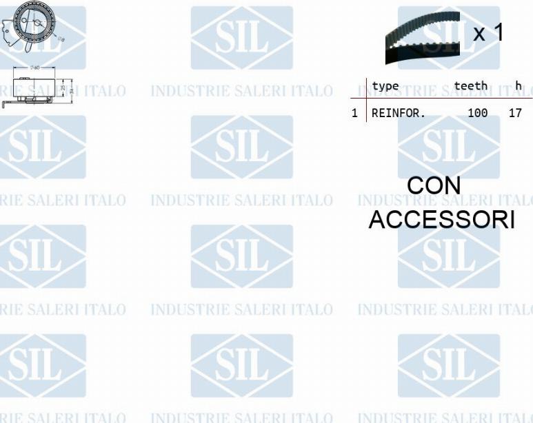 Saleri SIL TK1050 - Комплект зубчатого ремня ГРМ autospares.lv