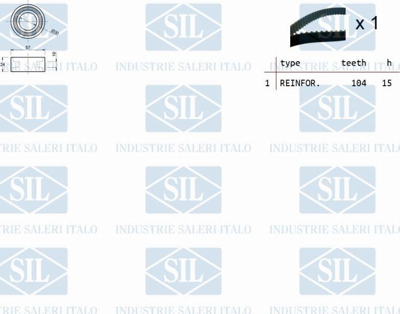 Saleri SIL TK1065 - Комплект зубчатого ремня ГРМ autospares.lv