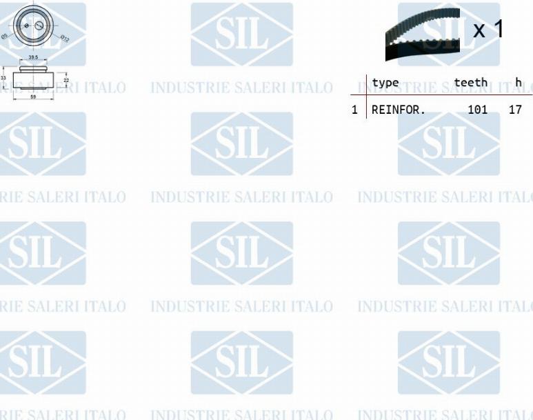 Saleri SIL TK1060 - Комплект зубчатого ремня ГРМ autospares.lv