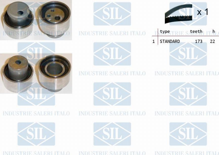 Saleri SIL TK1009 - Комплект зубчатого ремня ГРМ autospares.lv