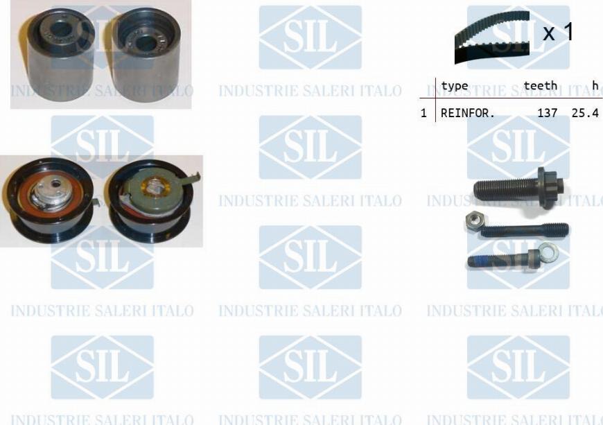 Saleri SIL TK1017 - Комплект зубчатого ремня ГРМ autospares.lv