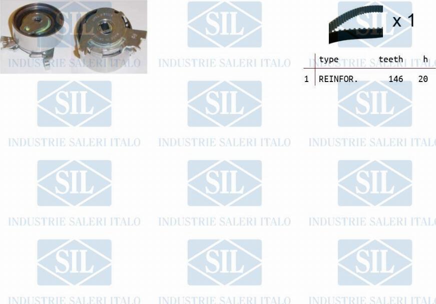 Saleri SIL TK1088 - Комплект зубчатого ремня ГРМ autospares.lv