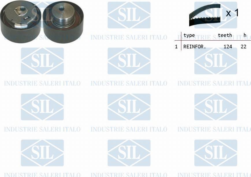 Saleri SIL TK1034 - Комплект зубчатого ремня ГРМ autospares.lv